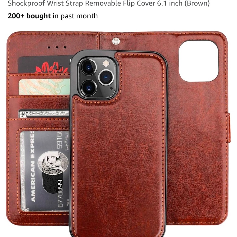 iPhone 12 wallet/ case. Warm brown leather